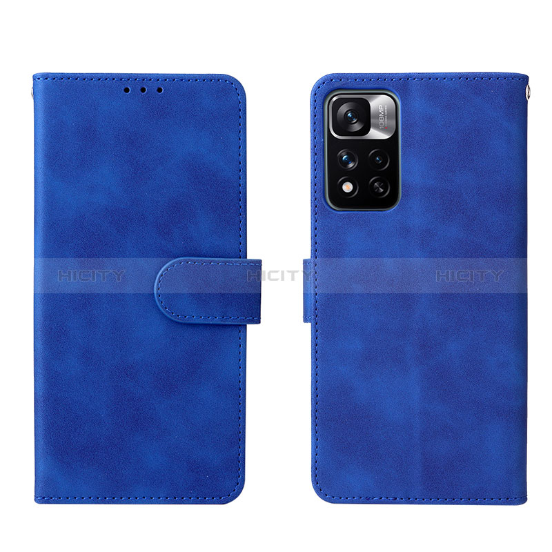 Handytasche Stand Schutzhülle Flip Leder Hülle L01Z für Xiaomi Redmi Note 11 Pro+ Plus 5G Blau