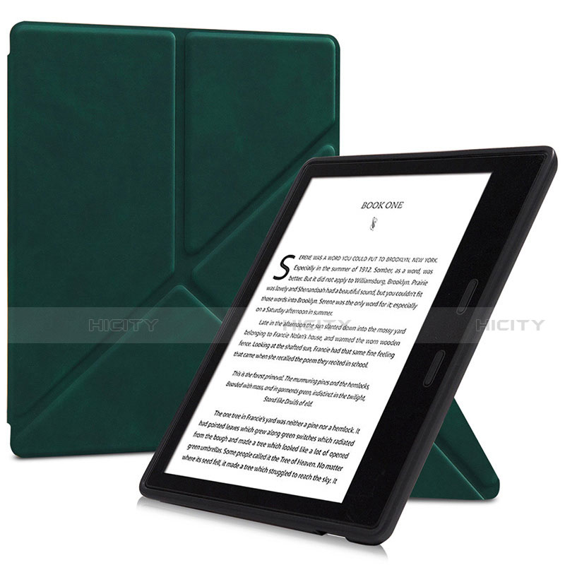 Handytasche Stand Schutzhülle Flip Leder Hülle L02 für Amazon Kindle Oasis 7 inch Grün