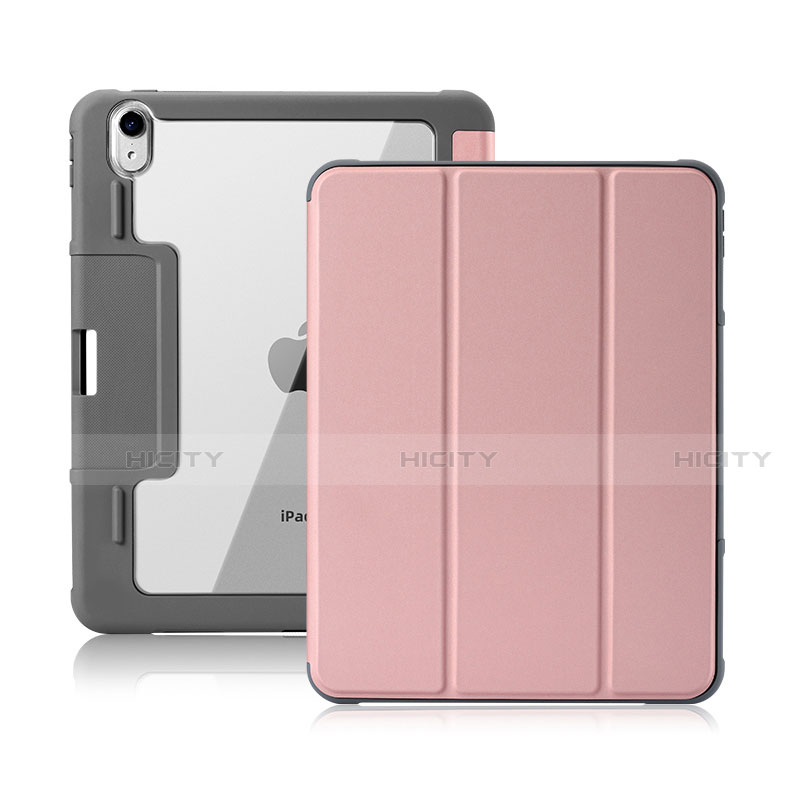 Handytasche Stand Schutzhülle Flip Leder Hülle L02 für Apple iPad Air 10.9 (2020) Rosa Plus