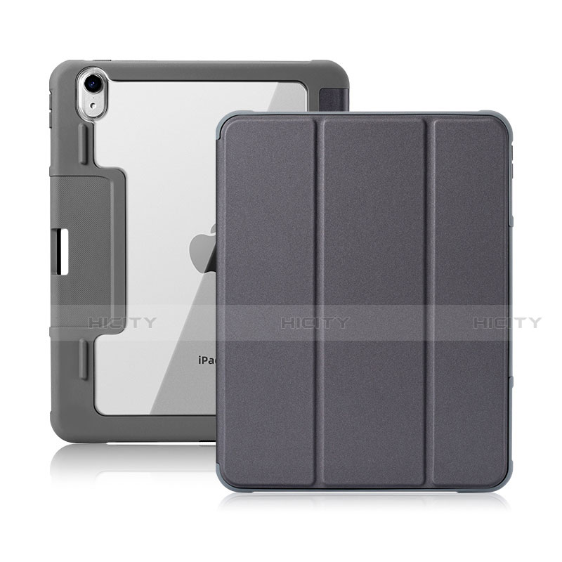 Handytasche Stand Schutzhülle Flip Leder Hülle L02 für Apple iPad Air 5 10.9 (2022) Grau Plus