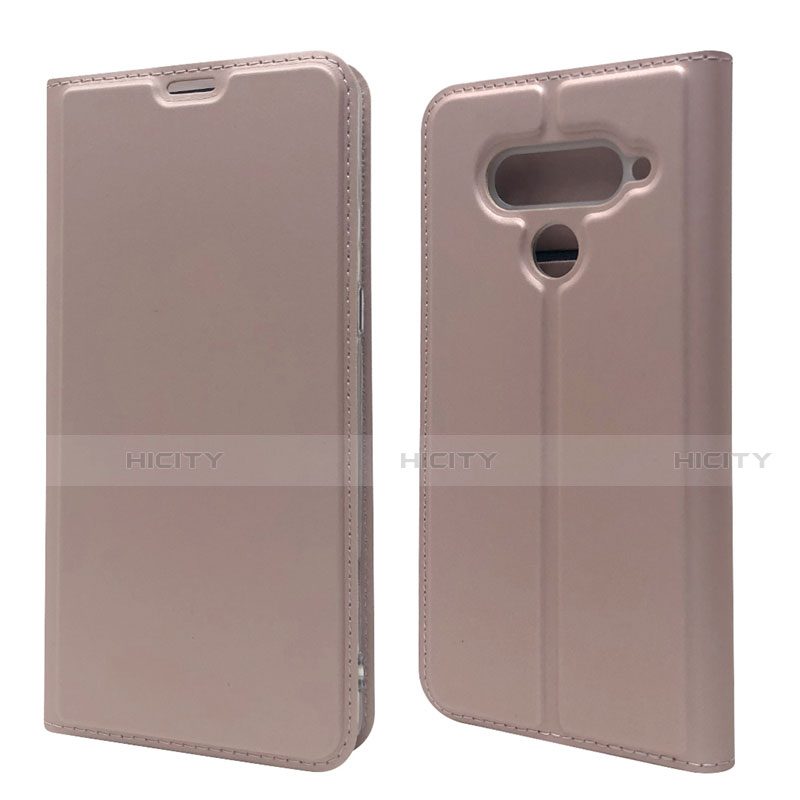 Handytasche Stand Schutzhülle Flip Leder Hülle L02 für LG V50 ThinQ 5G Rosegold