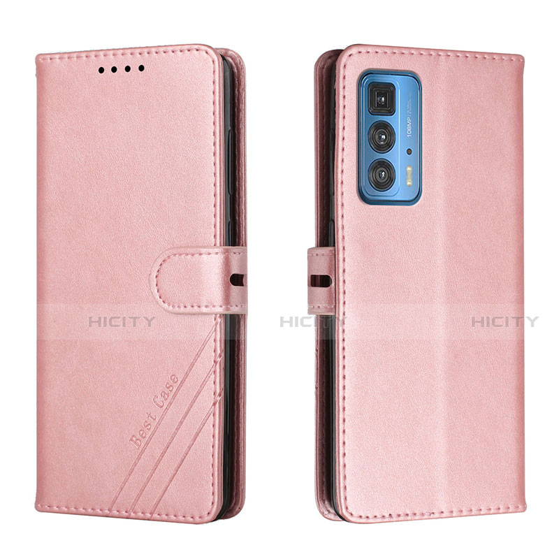 Handytasche Stand Schutzhülle Flip Leder Hülle L02 für Motorola Moto Edge 20 Pro 5G Rosegold Plus