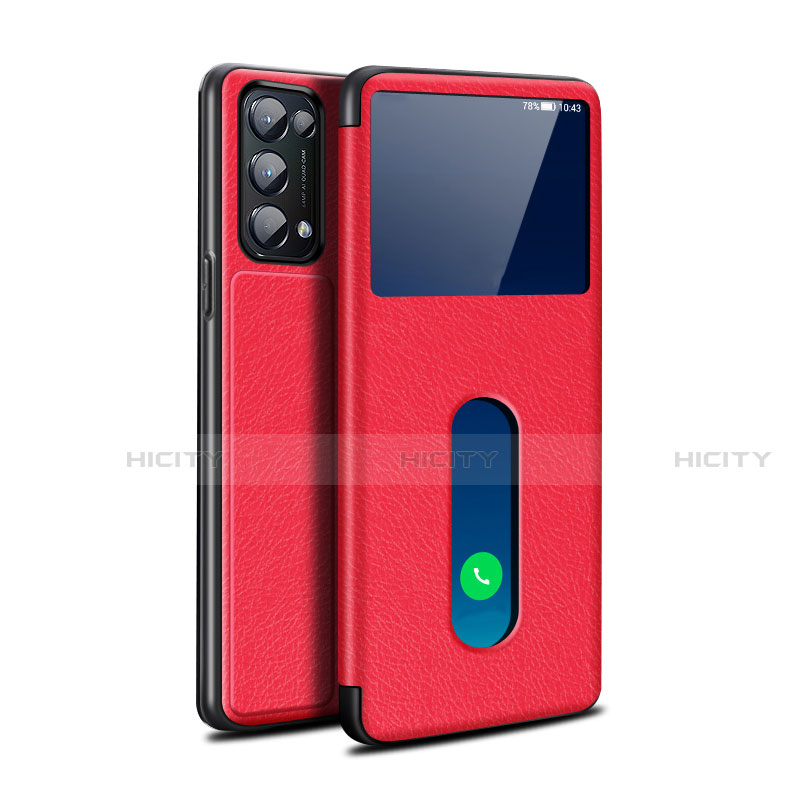 Handytasche Stand Schutzhülle Flip Leder Hülle L02 für Oppo Find X3 Lite 5G Rot Plus