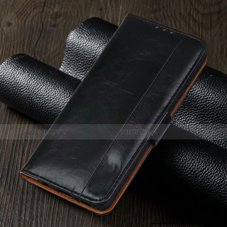 Handytasche Stand Schutzhülle Flip Leder Hülle L02 für Realme 5 Schwarz Plus