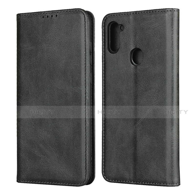 Handytasche Stand Schutzhülle Flip Leder Hülle L02 für Samsung Galaxy A11 Schwarz