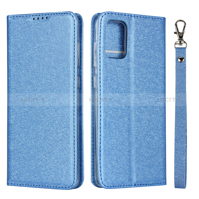 Handytasche Stand Schutzhülle Flip Leder Hülle L02 für Samsung Galaxy M40S Hellblau Plus