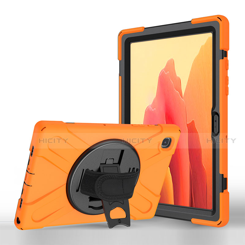 Handytasche Stand Schutzhülle Flip Leder Hülle L02 für Samsung Galaxy Tab A7 Wi-Fi 10.4 SM-T500 Orange Plus