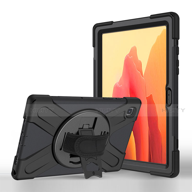 Handytasche Stand Schutzhülle Flip Leder Hülle L02 für Samsung Galaxy Tab A7 Wi-Fi 10.4 SM-T500 Schwarz Plus