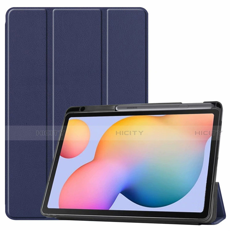 Handytasche Stand Schutzhülle Flip Leder Hülle L02 für Samsung Galaxy Tab S6 Lite 10.4 SM-P610 Blau