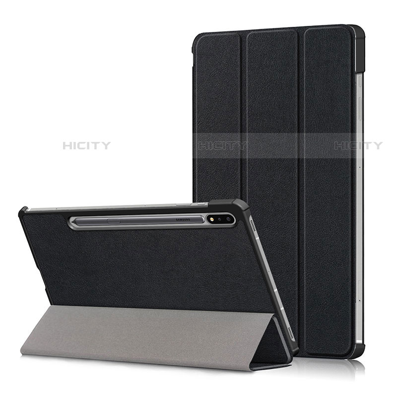 Handytasche Stand Schutzhülle Flip Leder Hülle L02 für Samsung Galaxy Tab S7 Plus 12.4 Wi-Fi SM-T970 Schwarz