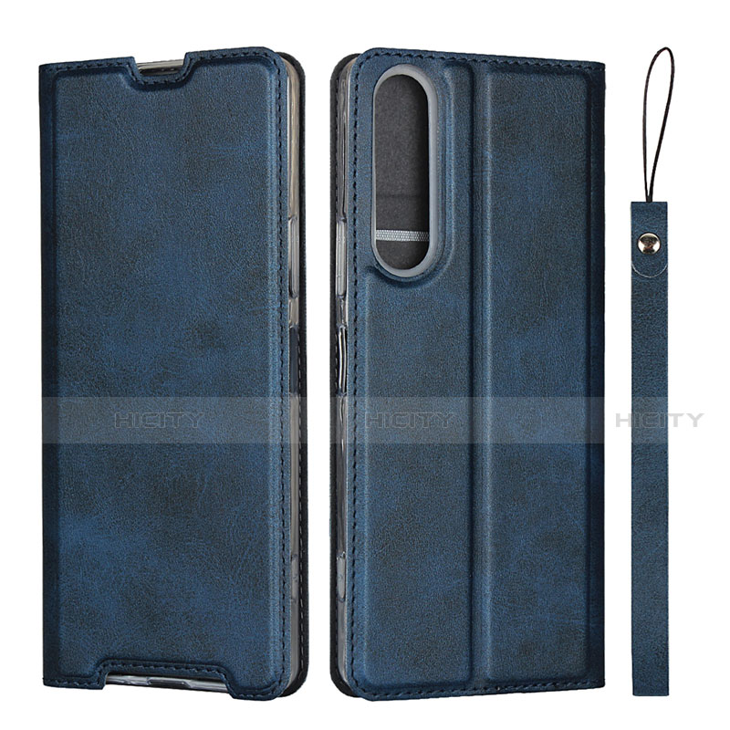 Handytasche Stand Schutzhülle Flip Leder Hülle L02 für Sony Xperia 1 II Blau