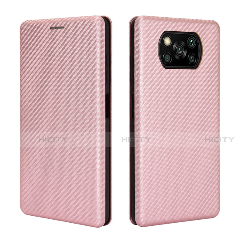 Handytasche Stand Schutzhülle Flip Leder Hülle L02 für Xiaomi Poco X3 Pro Rosegold