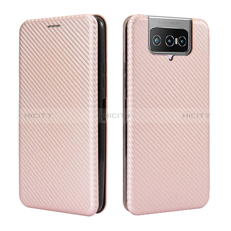 Handytasche Stand Schutzhülle Flip Leder Hülle L02Z für Asus ZenFone 8 Flip ZS672KS Rosegold Plus