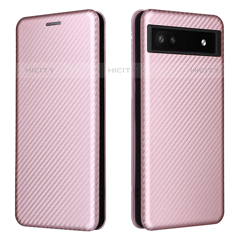 Handytasche Stand Schutzhülle Flip Leder Hülle L02Z für Google Pixel 6a 5G Rosegold Plus