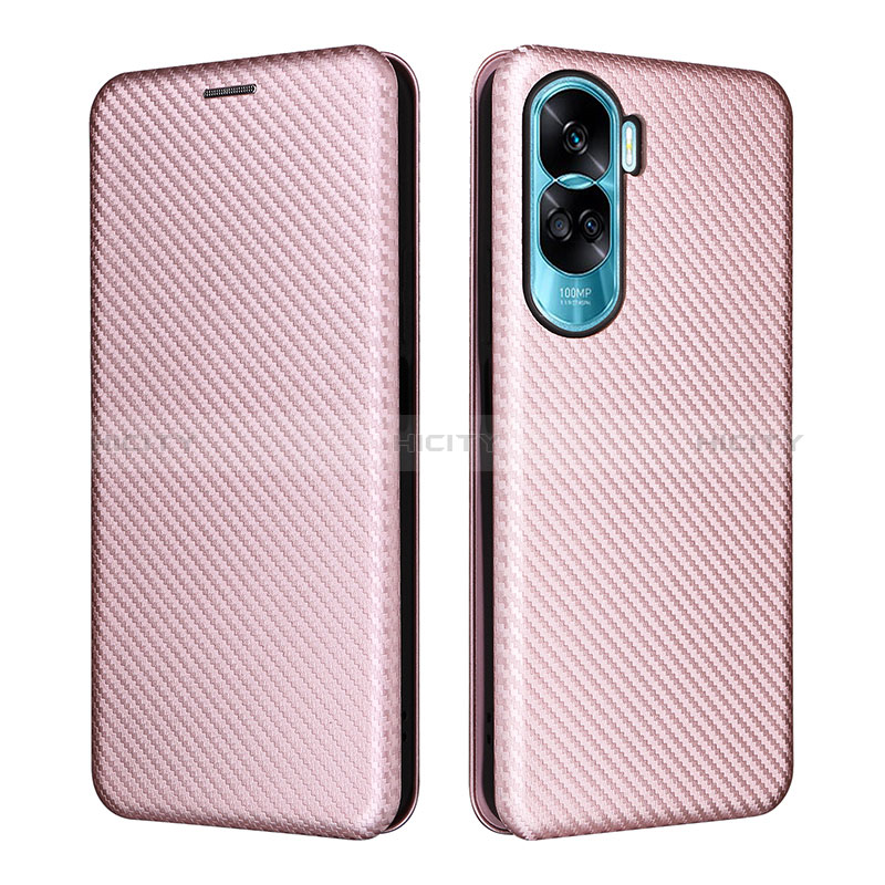 Handytasche Stand Schutzhülle Flip Leder Hülle L02Z für Huawei Honor 90 Lite 5G Rosegold Plus