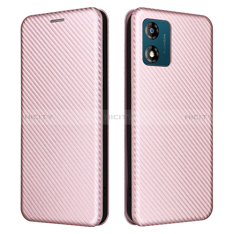 Handytasche Stand Schutzhülle Flip Leder Hülle L02Z für Motorola Moto E13 Rosegold