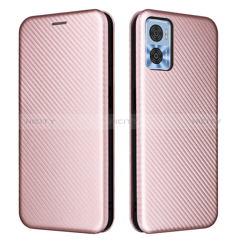 Handytasche Stand Schutzhülle Flip Leder Hülle L02Z für Motorola Moto E22 Rosegold