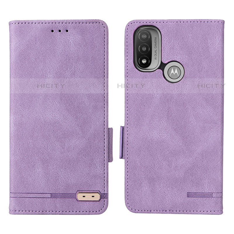 Handytasche Stand Schutzhülle Flip Leder Hülle L02Z für Motorola Moto E30 Violett Plus