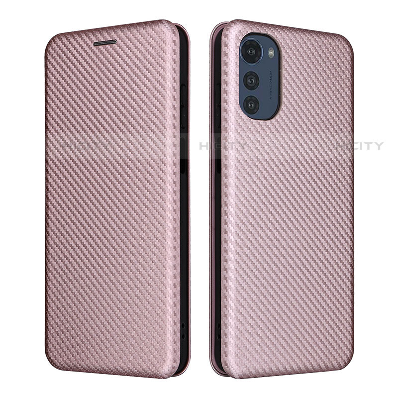 Handytasche Stand Schutzhülle Flip Leder Hülle L02Z für Motorola Moto E32 Rosegold Plus