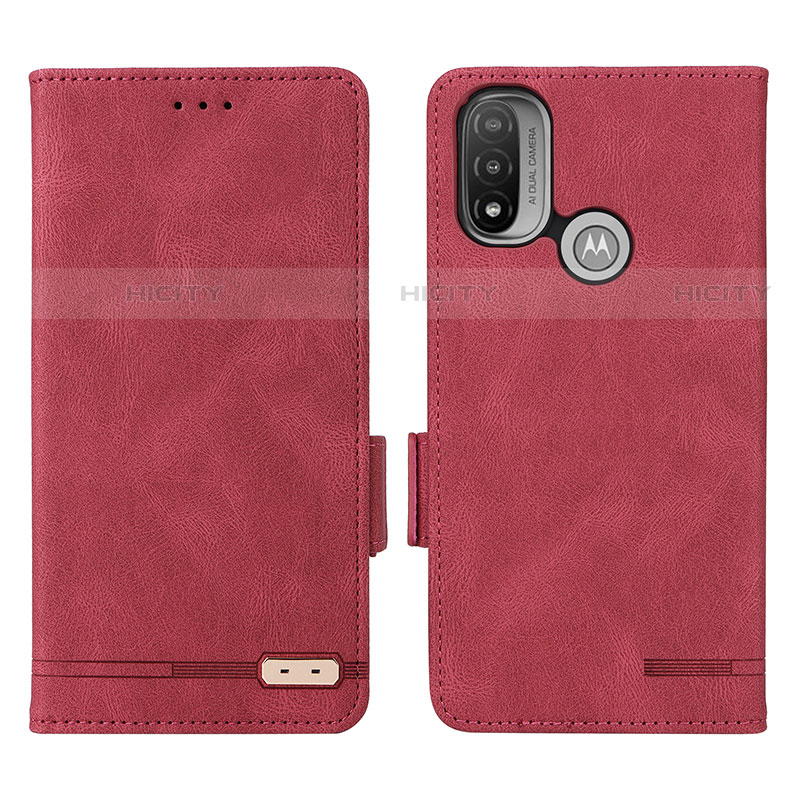 Handytasche Stand Schutzhülle Flip Leder Hülle L02Z für Motorola Moto E40 Rot Plus