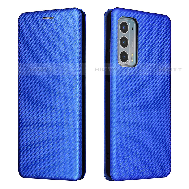 Handytasche Stand Schutzhülle Flip Leder Hülle L02Z für Motorola Moto Edge 20 5G Blau