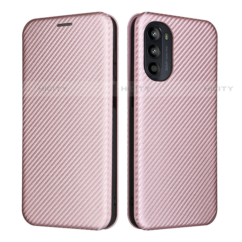 Handytasche Stand Schutzhülle Flip Leder Hülle L02Z für Motorola Moto Edge (2022) 5G Rosegold