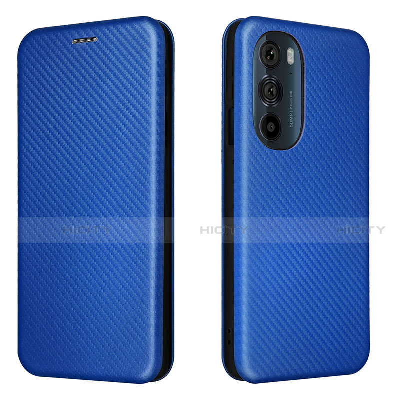 Handytasche Stand Schutzhülle Flip Leder Hülle L02Z für Motorola Moto Edge 30 Pro 5G Blau