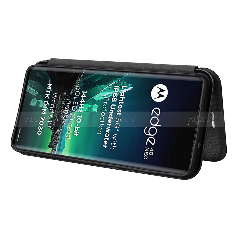 Handytasche Stand Schutzhülle Flip Leder Hülle L02Z für Motorola Moto Edge 40 Neo 5G groß