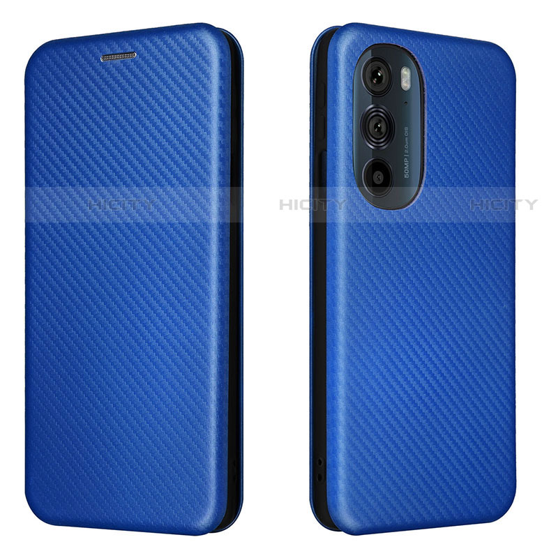 Handytasche Stand Schutzhülle Flip Leder Hülle L02Z für Motorola Moto Edge Plus (2022) 5G Blau Plus