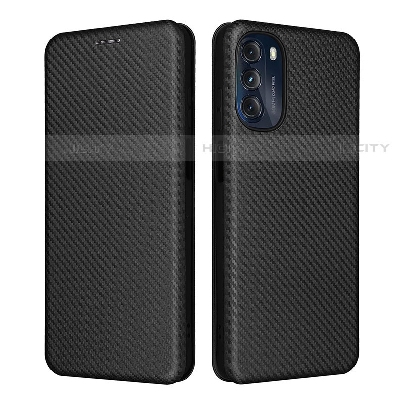 Handytasche Stand Schutzhülle Flip Leder Hülle L02Z für Motorola Moto G 5G (2022) Schwarz