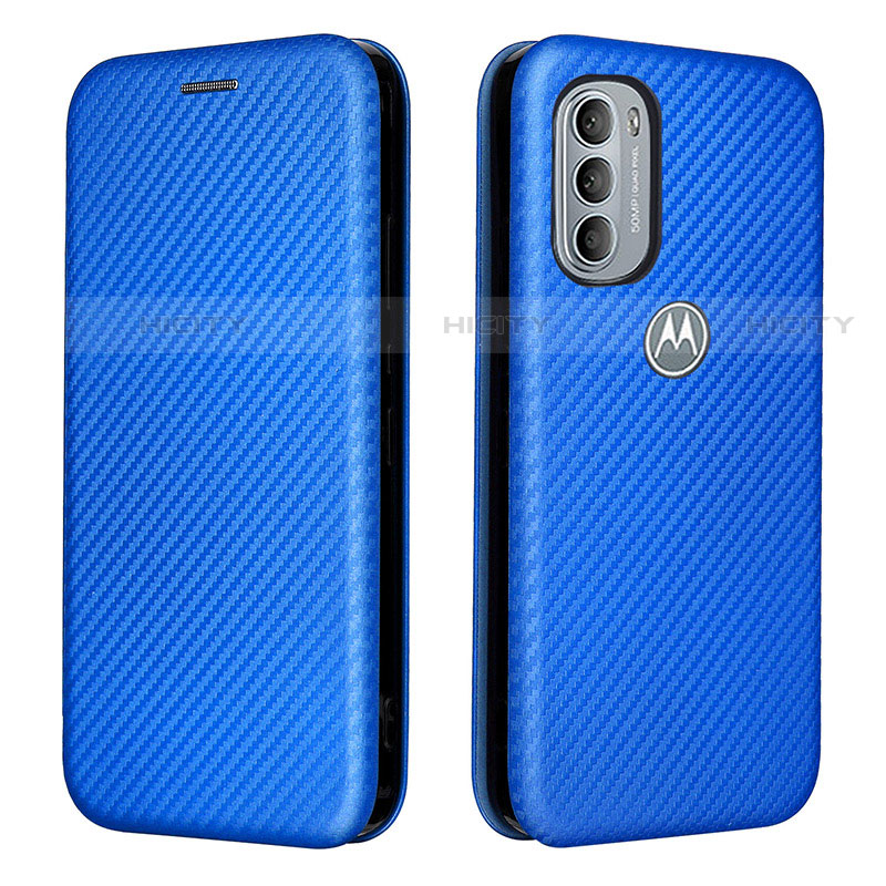 Handytasche Stand Schutzhülle Flip Leder Hülle L02Z für Motorola Moto G41 Blau