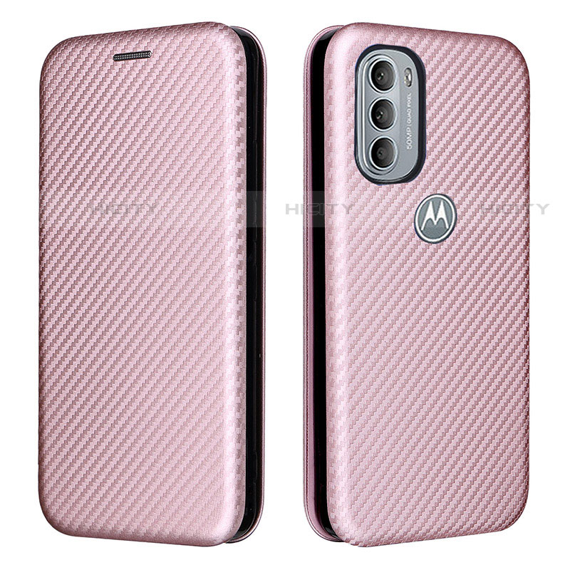 Handytasche Stand Schutzhülle Flip Leder Hülle L02Z für Motorola Moto G41 Rosegold