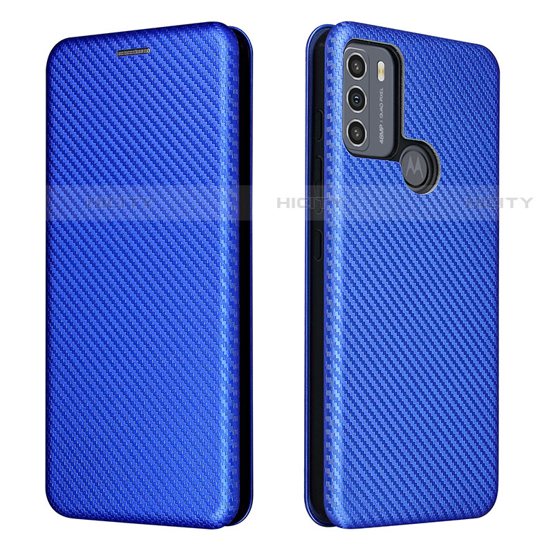 Handytasche Stand Schutzhülle Flip Leder Hülle L02Z für Motorola Moto G50 Blau