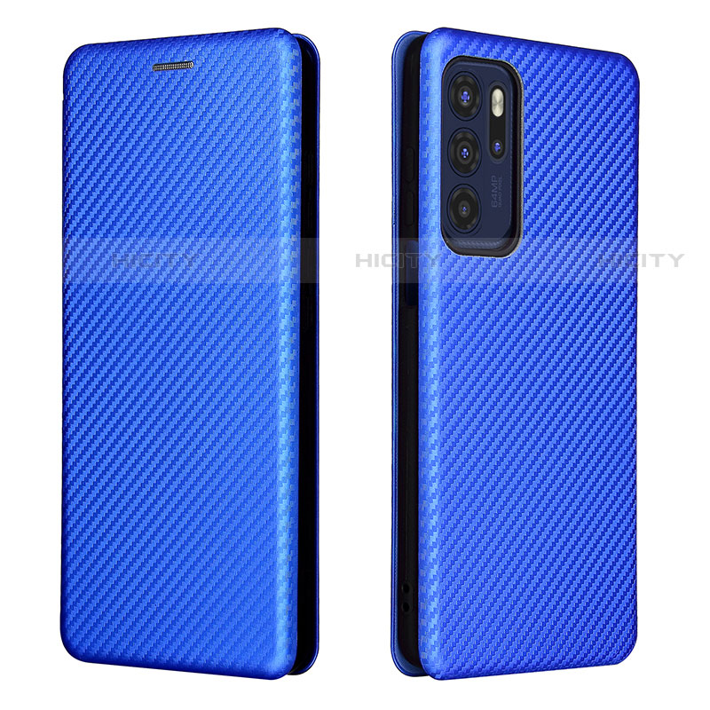 Handytasche Stand Schutzhülle Flip Leder Hülle L02Z für Motorola Moto G60s Blau