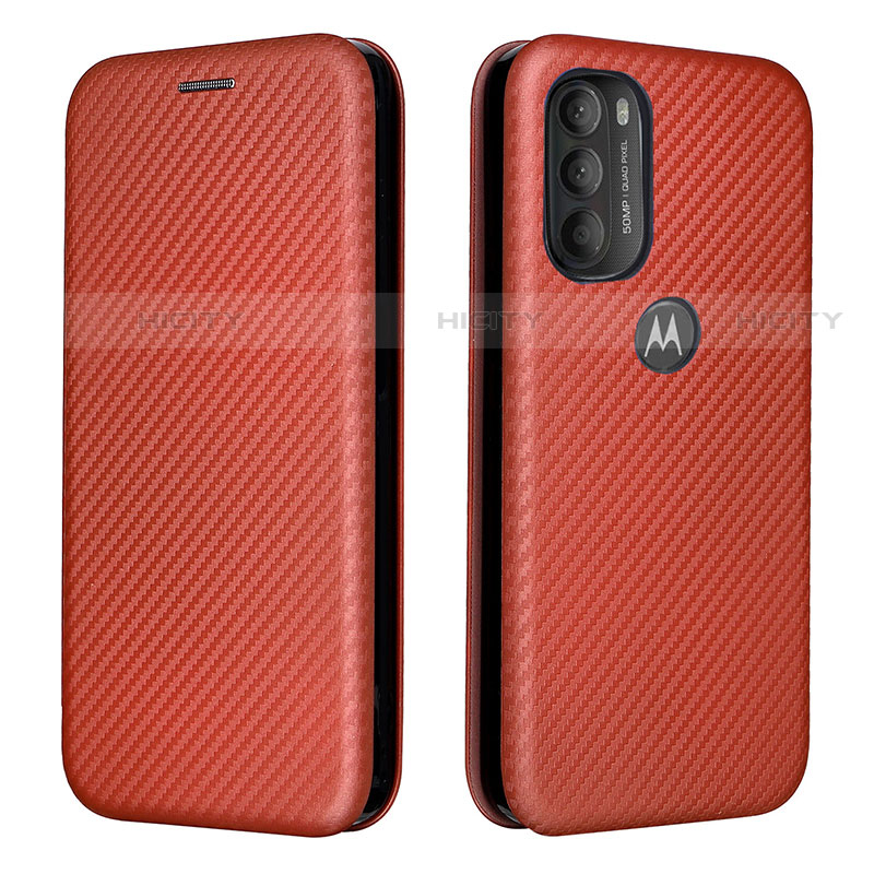 Handytasche Stand Schutzhülle Flip Leder Hülle L02Z für Motorola Moto G71 5G Braun