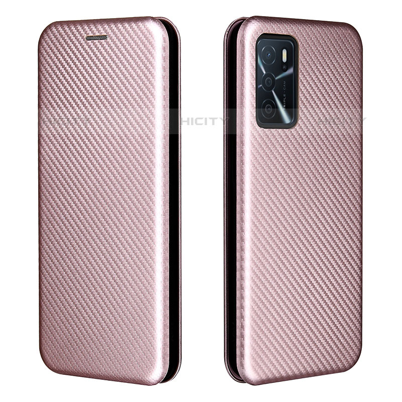 Handytasche Stand Schutzhülle Flip Leder Hülle L02Z für Oppo A16s Rosegold