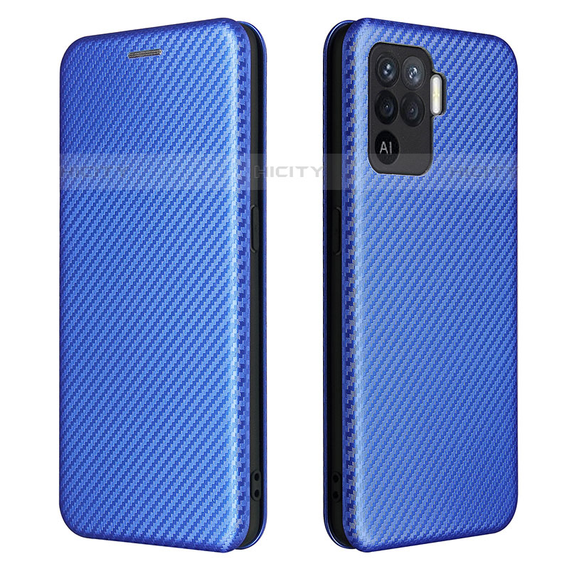 Handytasche Stand Schutzhülle Flip Leder Hülle L02Z für Oppo F19 Pro Blau