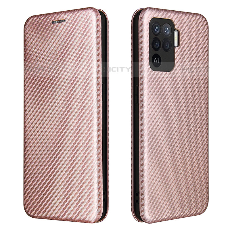 Handytasche Stand Schutzhülle Flip Leder Hülle L02Z für Oppo F19 Pro Rosegold