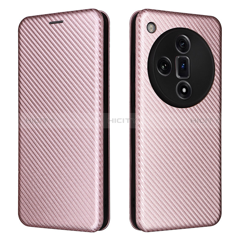 Handytasche Stand Schutzhülle Flip Leder Hülle L02Z für Oppo Find X7 5G Rosegold