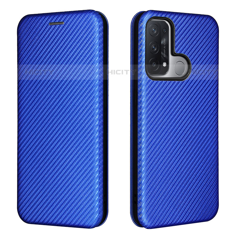 Handytasche Stand Schutzhülle Flip Leder Hülle L02Z für Oppo Reno5 A Blau