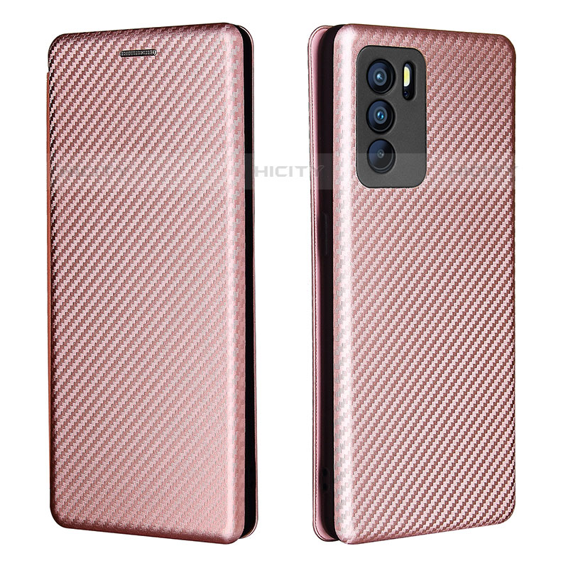 Handytasche Stand Schutzhülle Flip Leder Hülle L02Z für Oppo Reno6 Pro 5G India Rosegold