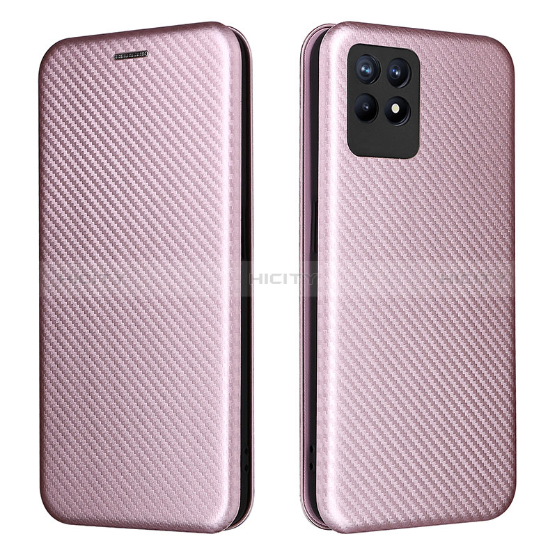 Handytasche Stand Schutzhülle Flip Leder Hülle L02Z für Realme 8i Rosegold