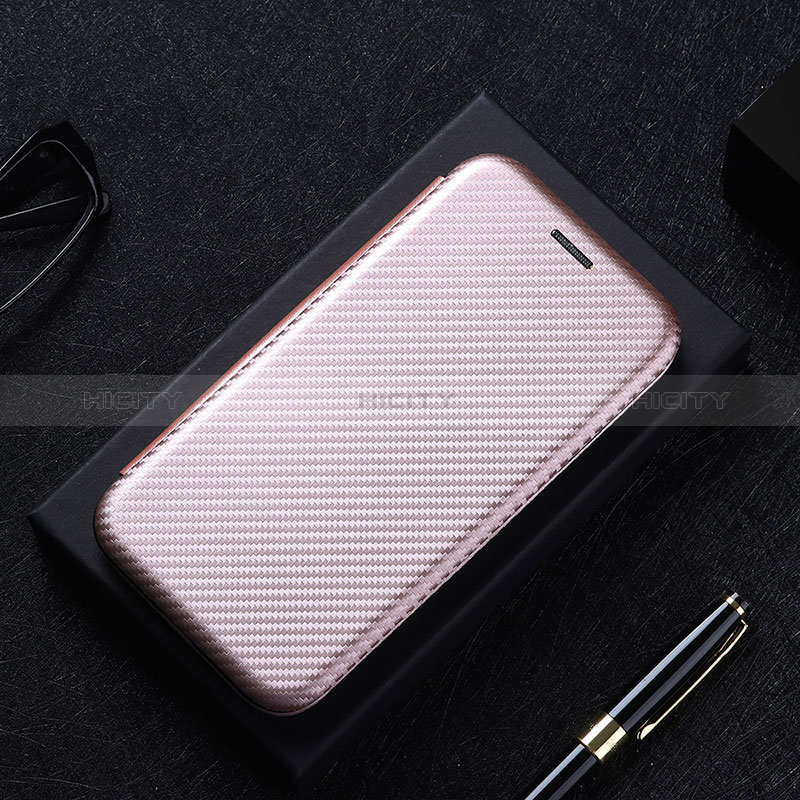 Handytasche Stand Schutzhülle Flip Leder Hülle L02Z für Realme C25Y India Rosegold Plus