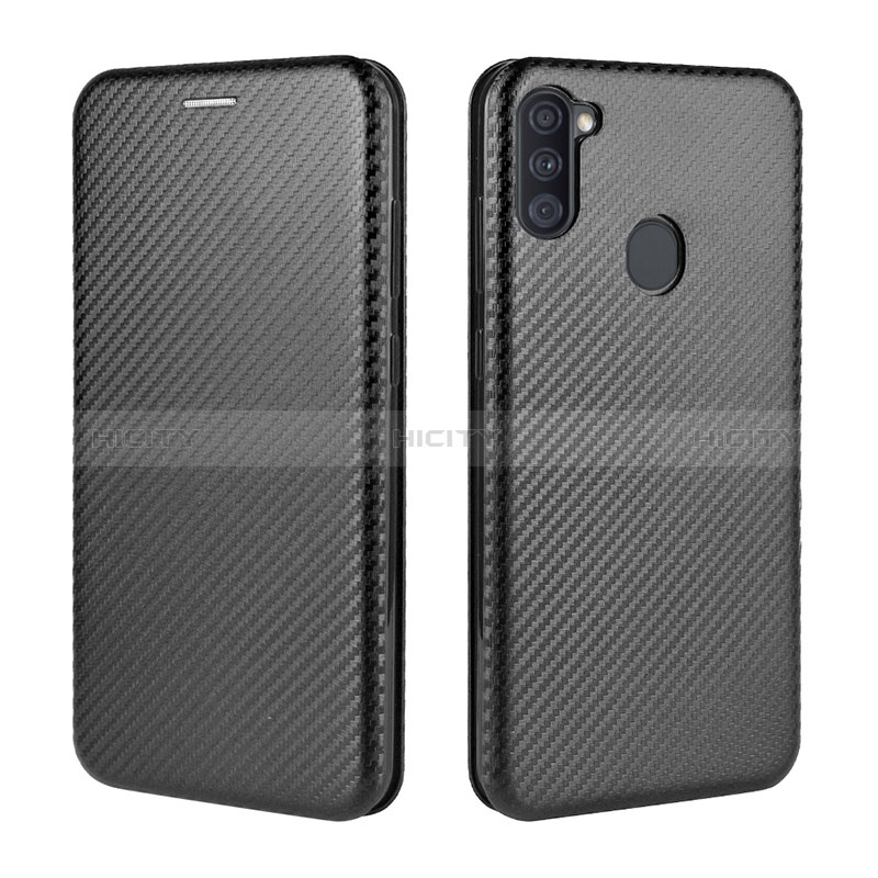 Handytasche Stand Schutzhülle Flip Leder Hülle L02Z für Samsung Galaxy A11 Schwarz Plus