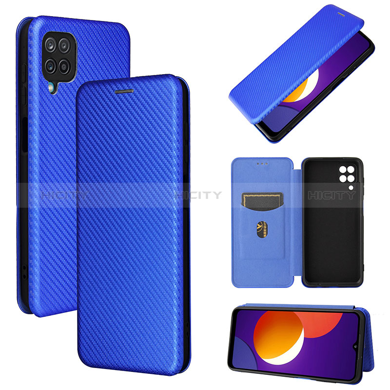 Handytasche Stand Schutzhülle Flip Leder Hülle L02Z für Samsung Galaxy A12 Nacho Blau Plus