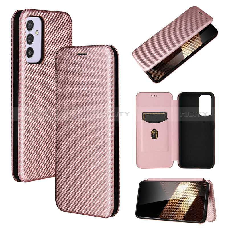 Handytasche Stand Schutzhülle Flip Leder Hülle L02Z für Samsung Galaxy A15 4G Rosegold Plus