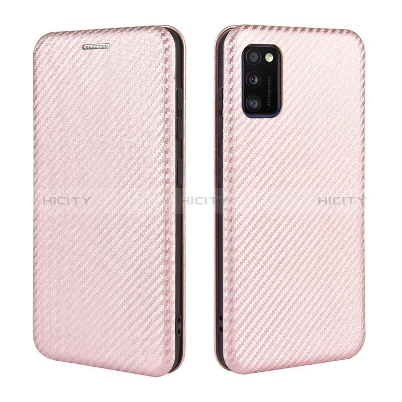 Handytasche Stand Schutzhülle Flip Leder Hülle L02Z für Samsung Galaxy A41 Rosegold Plus