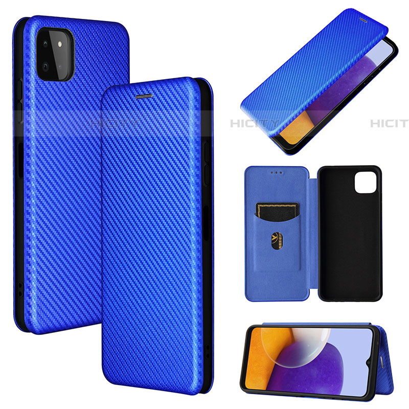 Handytasche Stand Schutzhülle Flip Leder Hülle L02Z für Samsung Galaxy F42 5G Blau