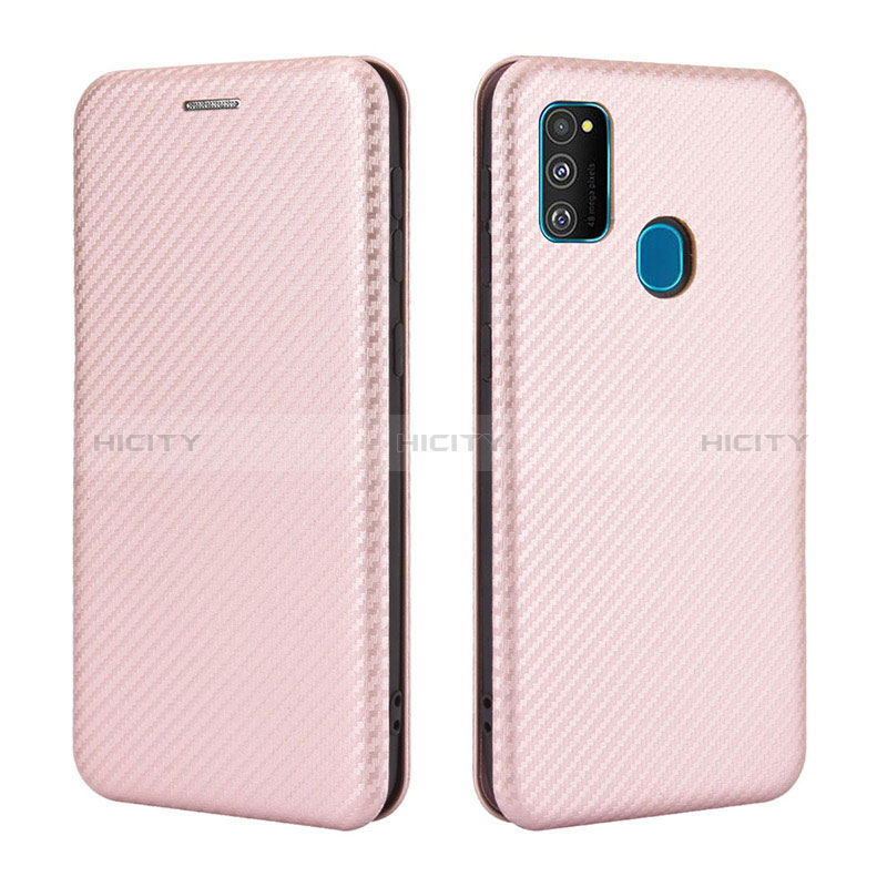 Handytasche Stand Schutzhülle Flip Leder Hülle L02Z für Samsung Galaxy M21 Rosegold Plus