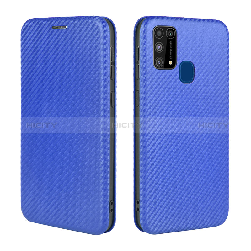 Handytasche Stand Schutzhülle Flip Leder Hülle L02Z für Samsung Galaxy M31 Prime Edition Blau Plus